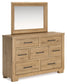 Galliden King Panel Bed with Mirrored Dresser, Chest and 2 Nightstands