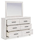 Cayboni Queen Panel Bed with Mirrored Dresser and Nightstand