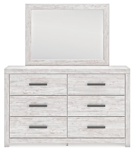 Cayboni Full Panel Bed with Mirrored Dresser and Chest
