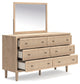 Cielden Full Panel Bed with Mirrored Dresser and Nightstand