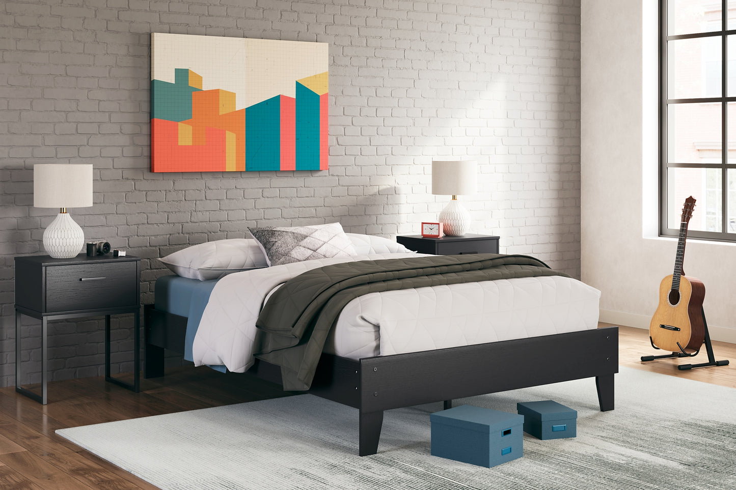 Ashley Express - Socalle Full Platform Bed with 2 Nightstands