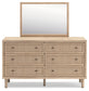 Cielden Queen Panel Headboard with Mirrored Dresser and Nightstand