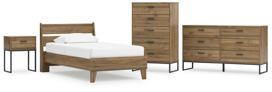 Ashley Express - Deanlow Twin Platform Panel Bed with Dresser, Chest and Nightstand