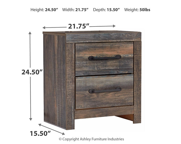 Drystan King Panel Bed with 4 Storage Drawers with Mirrored Dresser and 2 Nightstands