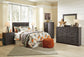 Brinxton Queen/Full Panel Headboard with Mirrored Dresser, Chest and 2 Nightstands