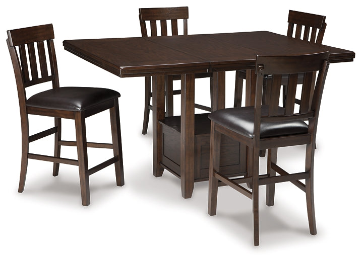 Ashley Express - Haddigan Counter Height Dining Table and 4 Barstools